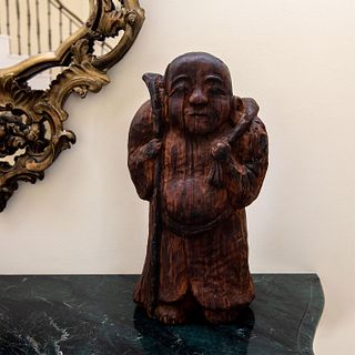 Hand Carved Wooden Buddha Figure