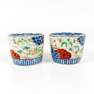 Pair of Antique Chinese Scenery Cups