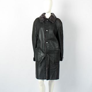 Men's Prada Black Leather Coat