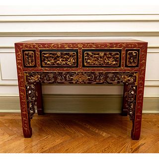 Antique Chinese Carved Wood Altar Table