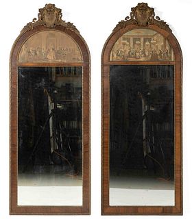 PAIR OF LOUIS XV-STYLE WALL MIRRORS,