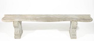 ANTIQUE CARVED MARBLE GARDEN BENCH,