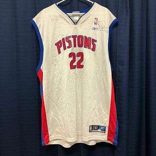 RICHARD HAMILTON TAYSHAUN PRINCE signed jersey PSA/DNA Detroit Pistons Autograph
