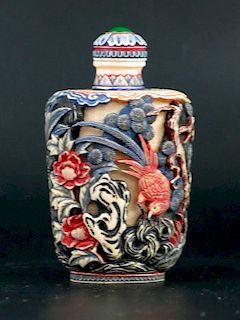 Chinese Carved Snuff Bottle 中国内雕鼻烟壶