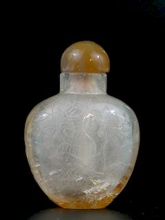 Chinese Rock Crystal Snuff Bottle 中国水晶鼻烟壶