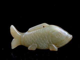 Chinese Jade Carving of Fish 中国鱼形玉雕