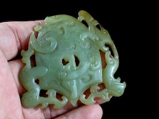 Chinese Celadon Jade Carving 中国青瓷玉雕