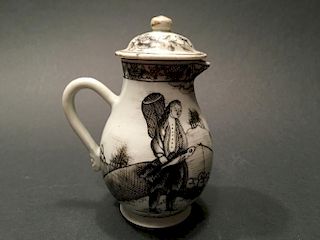 ANTIQUE Chinese Griselle Teapot,  mid 18th C. 6" high 中国古代茶壶，18世纪中期，高6英寸
