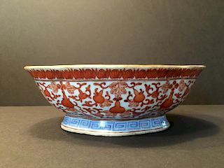ANTIQUE Chinese Red glaze Bowl, Tongzhi mark. 19th Century 中国古代红釉碗，同治款。19世纪