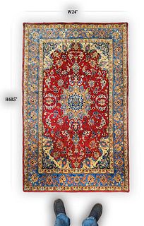 Persian Isfahan Hand Knotted Wool Rug 