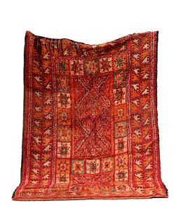 1940s heavy handmade Beni Ouarain tribal Berber rug 