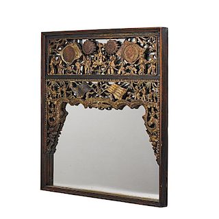 CHINESE PARCEL GILT MIRROR