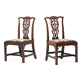 PAIR OF GEORGE III STYLE MAHOGANY SIDE CHAIRS