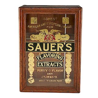 SAUER'S FLAVORING EXTRACTS CABINET
