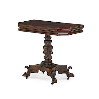 CLASSICAL STYLE MAHOGANY CARD TABLE