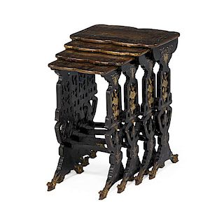 CHINESE EXPORT LACQUER NEST OF TABLES