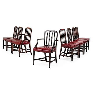 SET OF EIGHT FEDERAL MAHOGANY DINING CHAIRS
