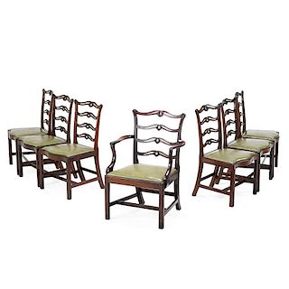 SET OF SEVEN GEORGE III MAHOGANY DINING CHAIRS