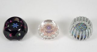 (3) Perthshire Art Glass Paperweights.