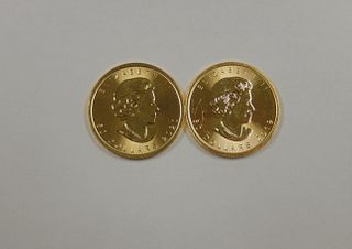 2019 & 2020 Canada $50 Maple Leaf Gold Coins.