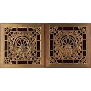 PAIR OF BRASS GRILLES