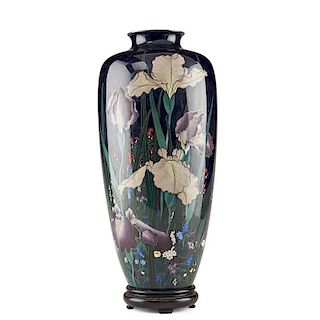 JAPANESE SILVER AND CLOISONNE VASE