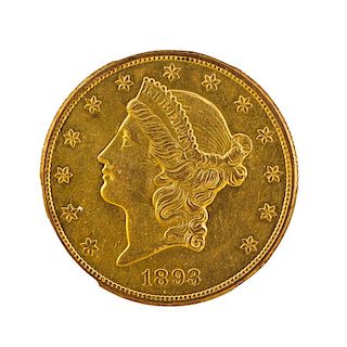 1893-CC $20.00 GOLD COIN