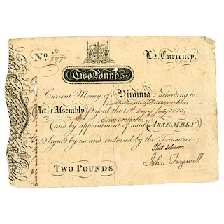 CURRENT MONEY OF VIRGINIA ASHBY 2 POUND NOTE