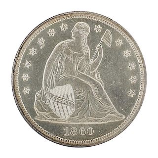 U.S. 1860 SEATED LIBERTY $1.00 COIN