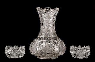3-Piece Collection Of American Brilliant Cut Glass