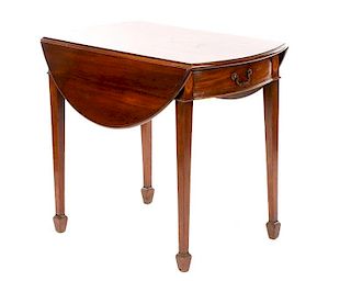 George III Style Inlaid Mahogany Pembroke Table