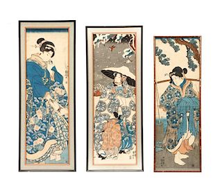 Three 19th C. Kakemono-e by Utagawa Kuniyoshi