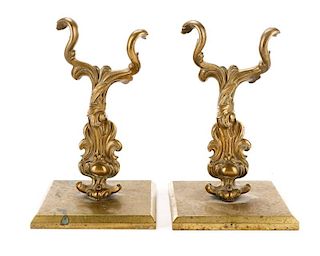 Pair, Rococo Revival Style Bronze Bookends