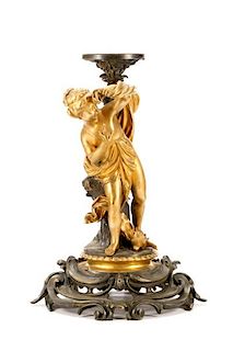 Austrian Gilt Bronze Classical Nude Figural Tazza