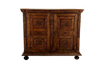 Renaissance Revival Style Oak Cabinet