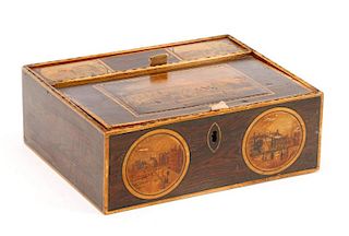 English Souvenir or Trinket Box of London, 19th C.