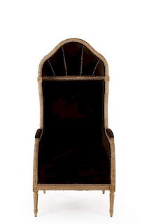 French Louis XVI Style Porter Chair, 19th C.