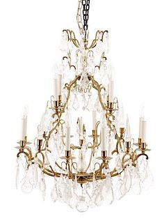 French Louis XVI Style 16 Light Chandelier