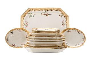 14 Old Paris Porcelain Serving Platters, 19 C.