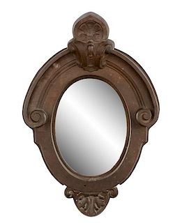 Cast Iron Baroque Oeil-de-boeuf Converted Mirror