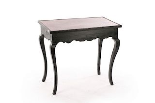 French Provincial Leather Top Side Table, 19th C.