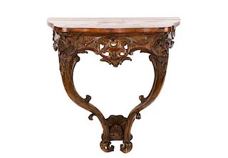Italian Rococo Carved and Stained Console Table