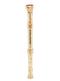14k Yellow Gold Repoussed Writing Instrument