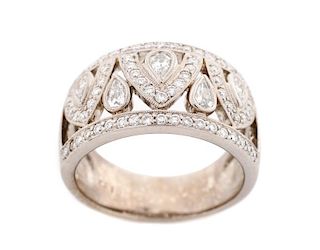 Ladies 14k White Gold & Diamond Ring