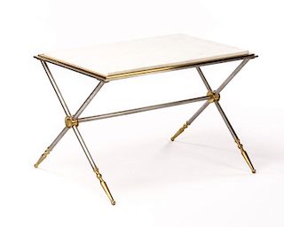 Hollywood Regency Silver & Vertued and Gilt Metal Table