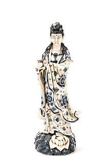 19th C. Chinese Export Porcelain Figure of Quanyin