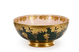 German Art Nouveau Porcelain Punch Bowl, c.1900