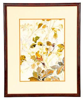 H. Y. (Peter) Hsu "Birds And Blossoms" Watercolor