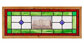 Leaded & Stained Glass Window w/ Buckingham Palace