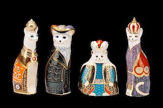 Collection of 4 Royal Crown Derby "Royal Cats"